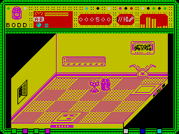 The Fifth Quadrant (ZX Spectrum) screenshot: BODD and a robot