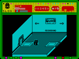 The Fifth Quadrant (ZX Spectrum) screenshot: SLOG remember no smoking
