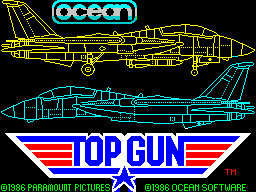 Top Gun (ZX Spectrum) screenshot: This is the game load screen from the original 1986 Spectrum release