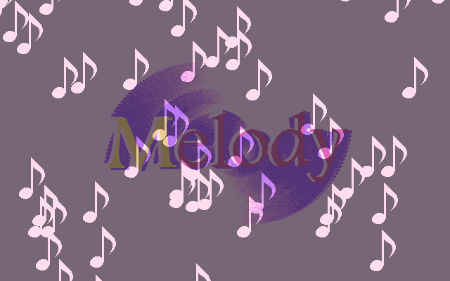 Mesuneko Hishoshitsu (PC-98) screenshot: Melody logo looks rather... musical in this game