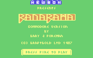 Rana Rama (Commodore 64) screenshot: Title and credits