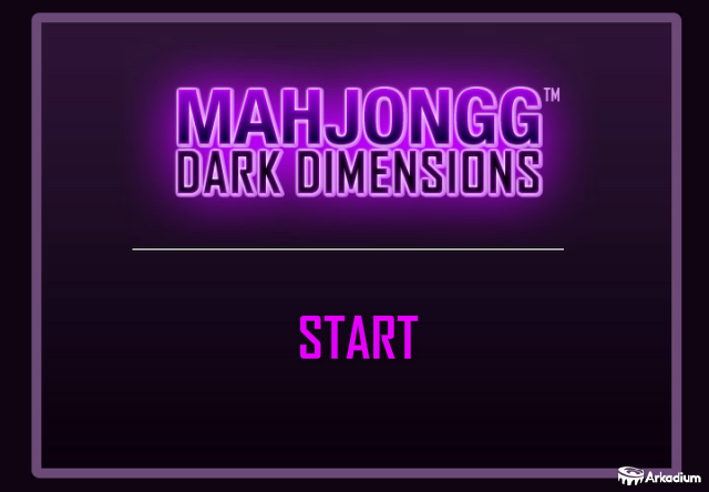 Mahjongg Dark Dimensions (Browser) screenshot: Title screen.