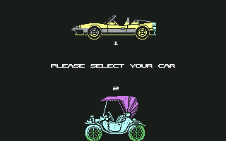 Olli & Lissa 3: The Candlelight Adventure (Commodore 64) screenshot: Choose your car