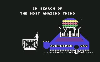 In Search of the Most Amazing Thing (Commodore 64) screenshot: Entering the city of Metallica