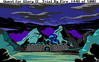 Quest for Glory II: Trial by Fire (DOS) screenshot: Failure 2: Iblis awakens!