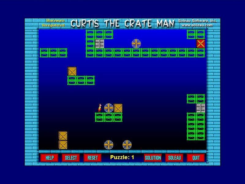 Crate Man (Windows) screenshot: Here the player is playing puzzle 1