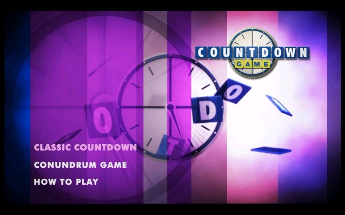 Countdown: DVD Game (DVD Player) screenshot: The main menu.
