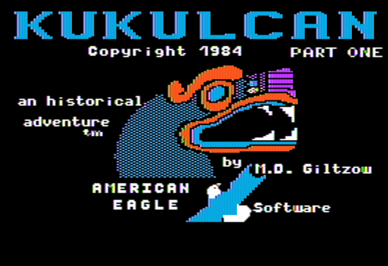 Kukulcan (Apple II) screenshot: Title Screen Disk 1