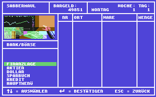 Transworld (Commodore 64) screenshot: At the bank