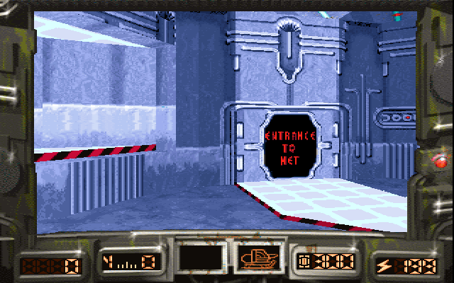 Skaphander: Der Auftrag (DOS) screenshot: The main menu is realised as a little level on its own.