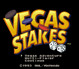 Vegas Stakes (SNES) screenshot: Title screen.