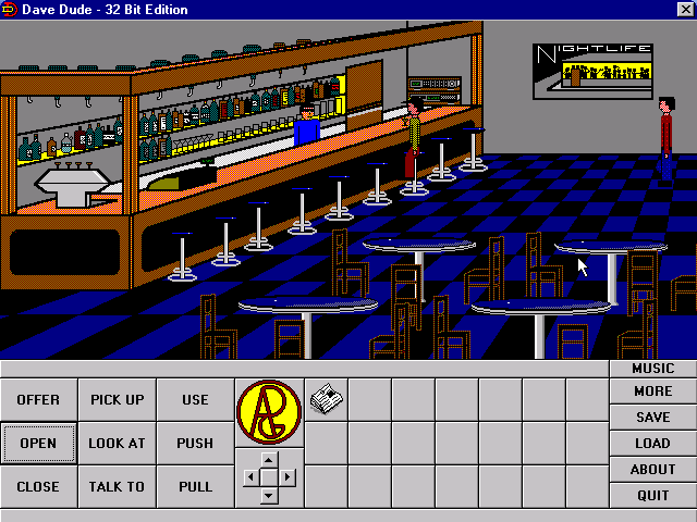 Dave Dude (Windows) screenshot: Inside a bar