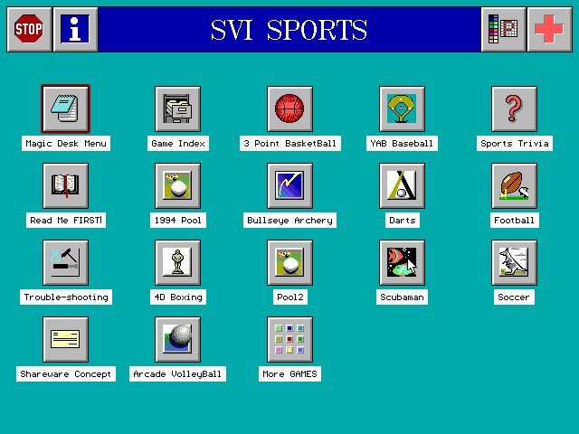 Best of Sports Games (DOS) screenshot: This is the main menu