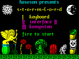 Stormlord (ZX Spectrum) screenshot: Main menu