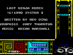 Ninja Remix (ZX Spectrum) screenshot: Loading screen