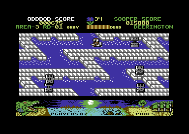 Swamp Fever (Commodore 64) screenshot: Tin can monsters?