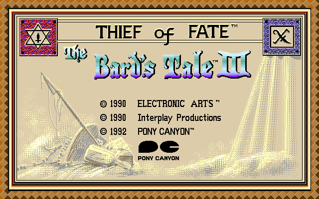 The Bard's Tale III: Thief of Fate (PC-98) screenshot: Title screen