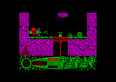 Steg the Slug (Amstrad CPC) screenshot: Gameplay; this is actually a shameful ZX Spectrum port.