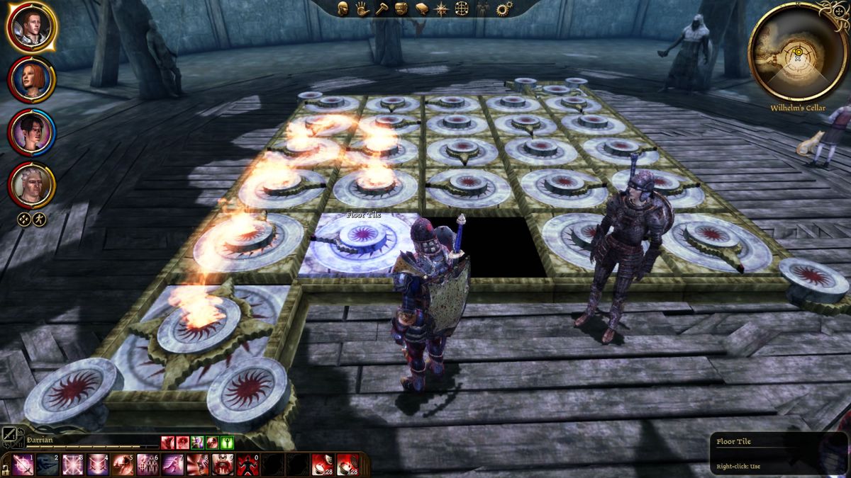 Dragon Age: Origins - The Stone Prisoner (Windows) screenshot: A sliding puzzle