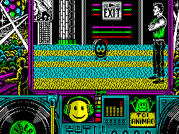 Toi Acid Game (ZX Spectrum) screenshot: The game starts here. Toi cannot go to the right, his path is blocked