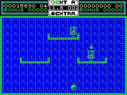Helter Skelter (ZX Spectrum) screenshot: Just picked up the R symbol