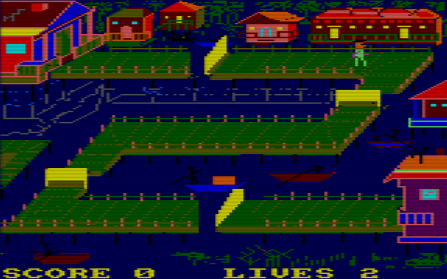 Bridge-It (Amstrad CPC) screenshot: The game in progress. The same game screen is used for all levels