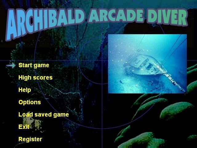 Archibald Arcade Diver (Windows) screenshot: The main menu