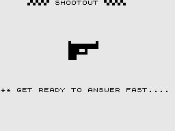 Bomber (ZX81) screenshot: Shootout.