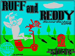 Ruff and Reddy in the Space Adventure (ZX Spectrum) screenshot: Title screen