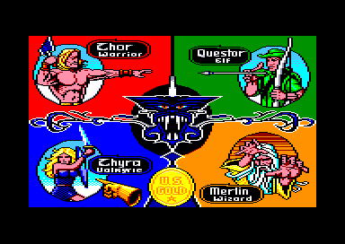 Gauntlet: The Deeper Dungeons (Amstrad CPC) screenshot: Choose your hero.