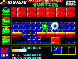 Teenage Mutant Ninja Turtles (ZX Spectrum) screenshot: Weird walking eyeball