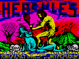 Hercules: Slayer of the Damned! (ZX Spectrum) screenshot: Title screen