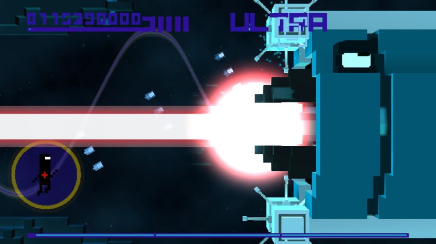 Bit.Trip Fate (Wii) screenshot: Let's just avoid this beam.