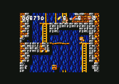 Rick Dangerous (Amstrad CPC) screenshot: Amstrad 6128Plus, level 1.