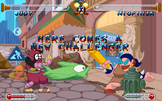 Fight'N'Jokes (DOS) screenshot: Here comes a new challenger!