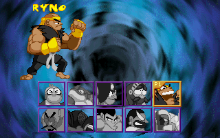 Fight'N'Jokes (DOS) screenshot: Characters selection