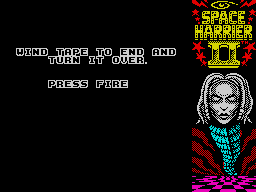 Space Harrier II (ZX Spectrum) screenshot: Hardware instructions