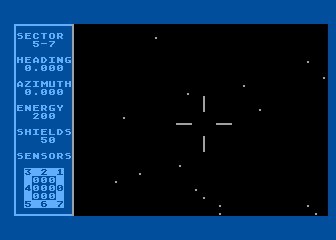 Shootout at the OK Galaxy (Atari 8-bit) screenshot: Main display