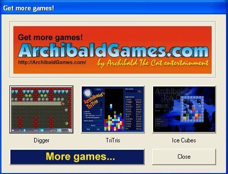 Archibald's Ice Cubes (Windows) screenshot: The exit screen: Shareware version