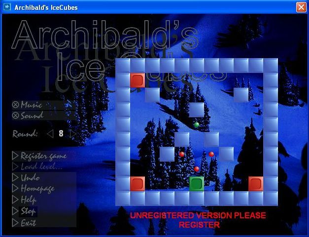 Archibald's Ice Cubes (Windows) screenshot: By level eight the puzzles are noticeably harder