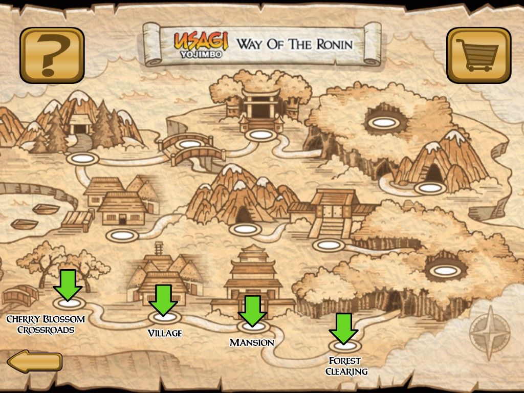 Usagi Yojimbo: Way of the Ronin (Windows) screenshot: World map