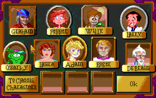 Hoyle Classic Card Games (DOS) screenshot: Sierra characters. (16 color - EGA MODE)