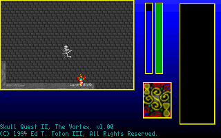 Skull Quest II: The Vortex (DOS) screenshot: The fire traps are still there and must be avoided