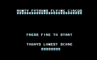 Monty Python's Flying Circus (Amstrad CPC) screenshot: The game counts down your score from a certain number, so the lower your score, the better you did.