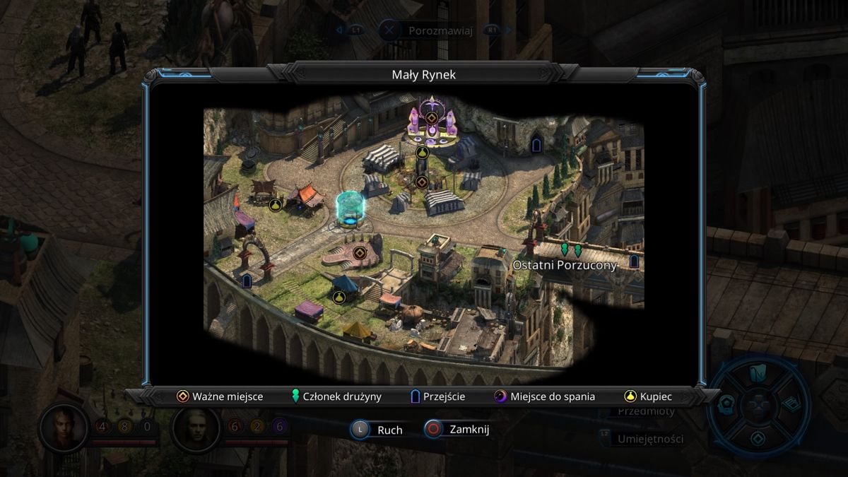 Torment: Tides of Numenera (PlayStation 4) screenshot: Location map