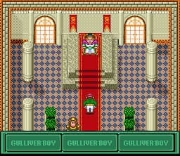 Kūsō Kagaku Sekai Gulliver Boy (SNES) screenshot: Short intro: the bad guys