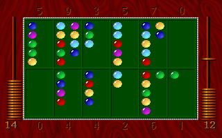 Kalah (DOS) screenshot: Another addition to the kalah rod at right