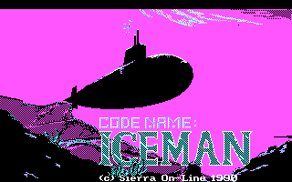 Code-Name: Iceman (DOS) screenshot: Title screen. (CGA 4 Color Mode)