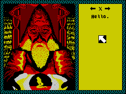 Iron Lord (ZX Spectrum) screenshot: This is what is displayed when the 'Discuss' option is selected, it seems like a bit of a disappointment ...