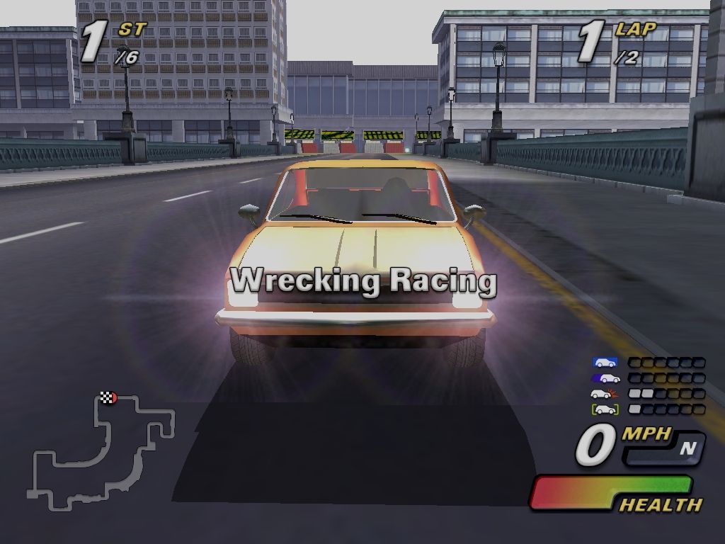 London Racer: Destruction Madness (Windows) screenshot: Playing in Career Mode: before the race the camera does a little flyby of the cars